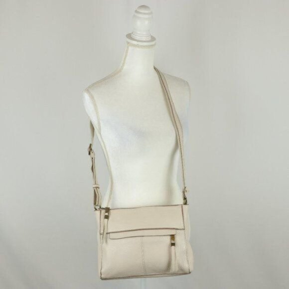 The Sak Handbags - The Sak Women's Cream Leather Zip Closure Crossbody Bag